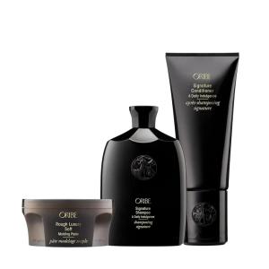 Oribe Signature Shampoo, 8.5 oz with Oribe Signature Conditioner, 6.8 oz and Oribe Rough Luxury Soft Molding Paste